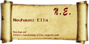 Neuhausz Ella névjegykártya